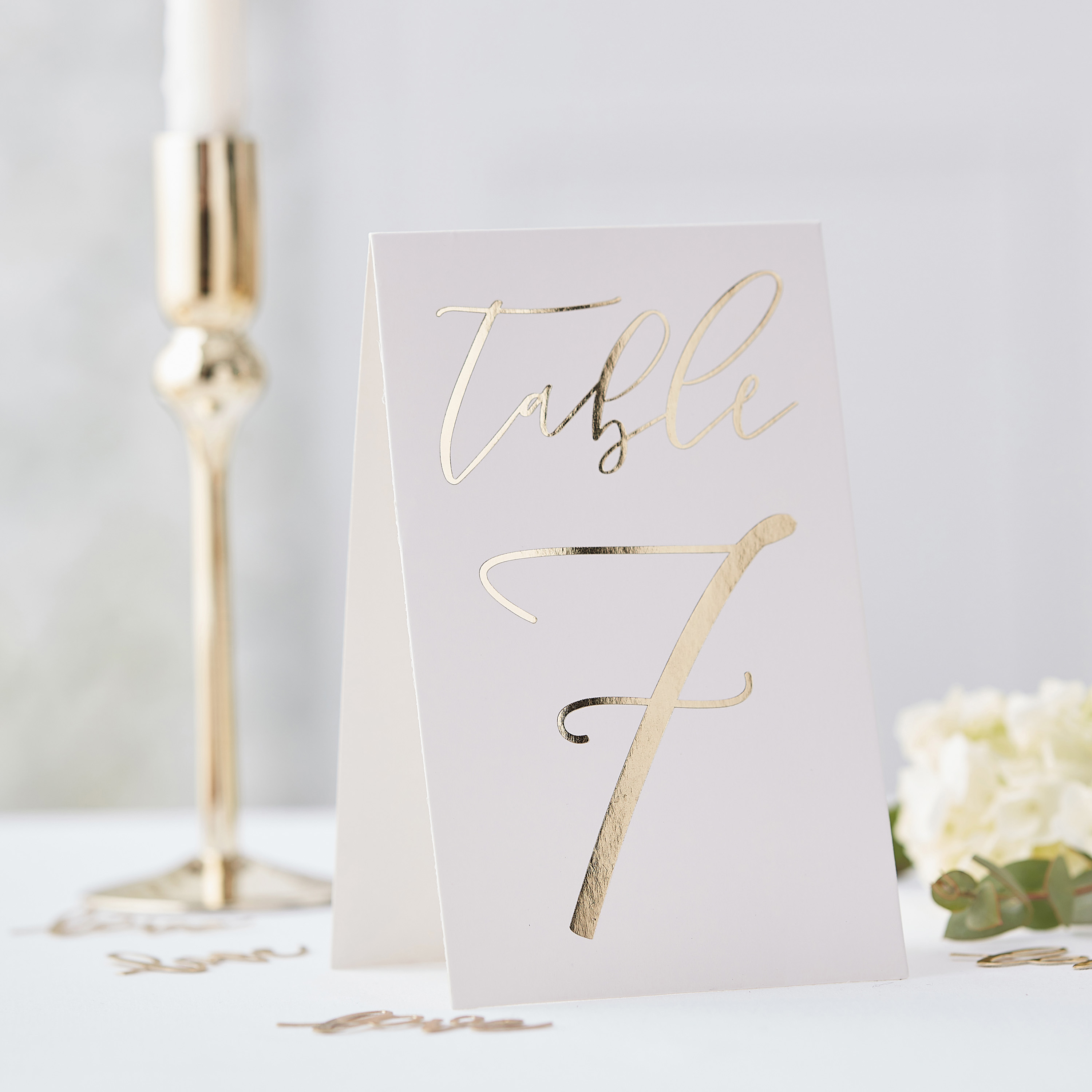 Gold Foiled Wedding Table Numbers 1 12 Ginger Ray   GO 109 1 