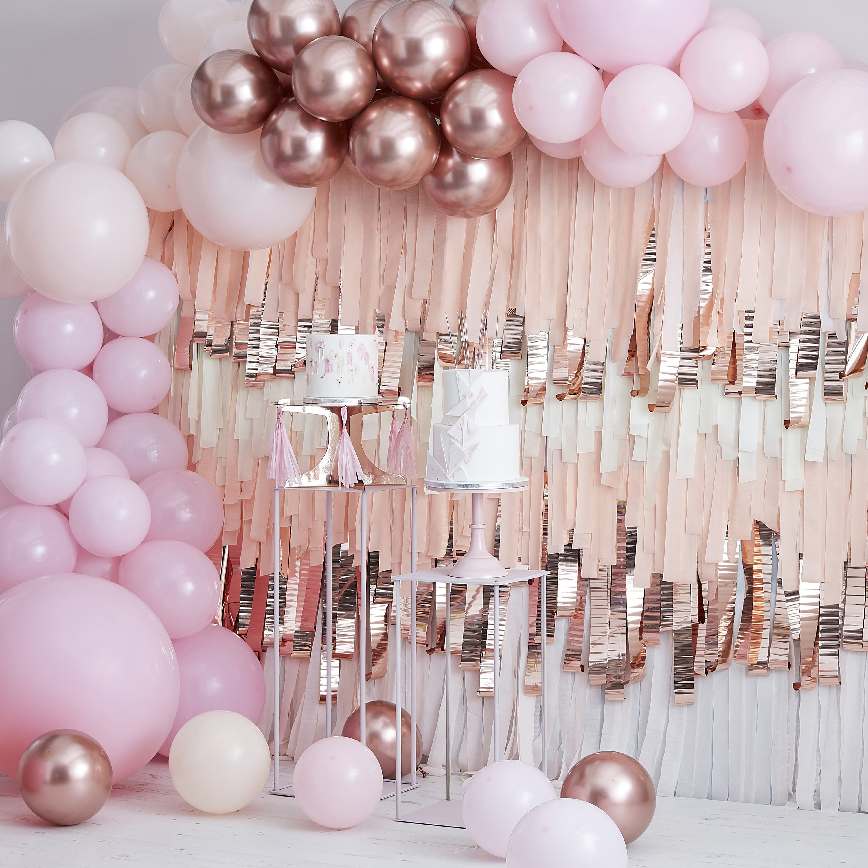 Pink and Rose Gold Balloon Arch Kit | Ginger Ray