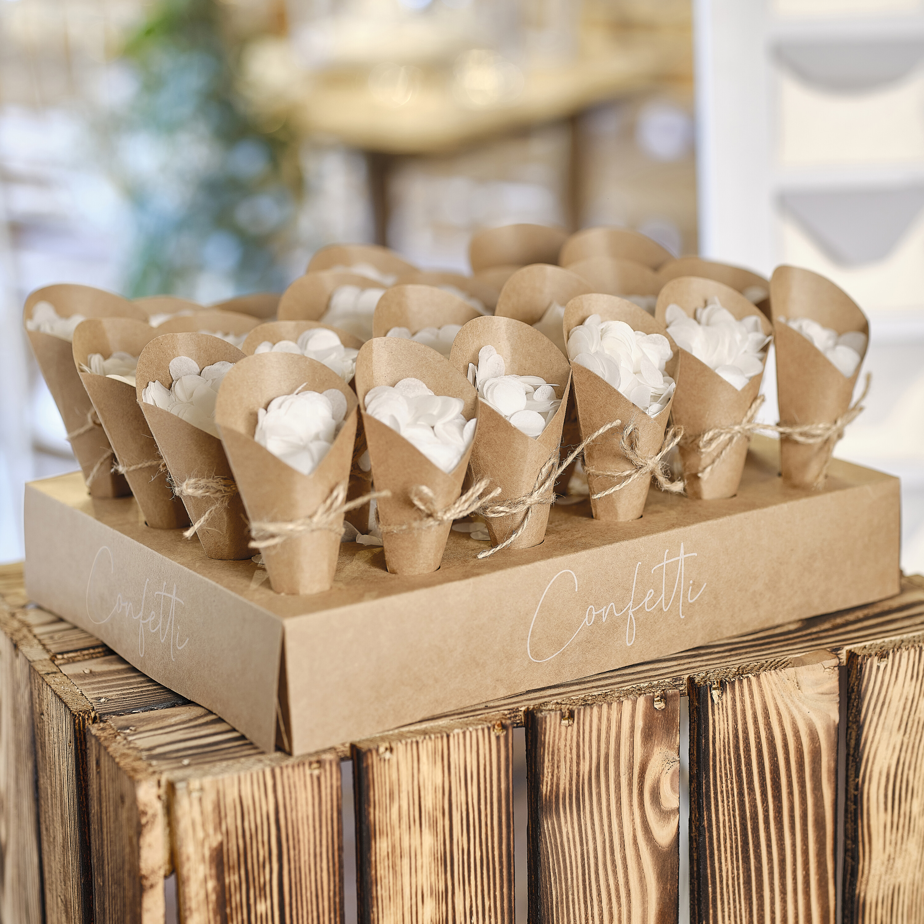 Wedding Confetti Cone Holder with 24 Cones and Confetti Eco Friendly ...